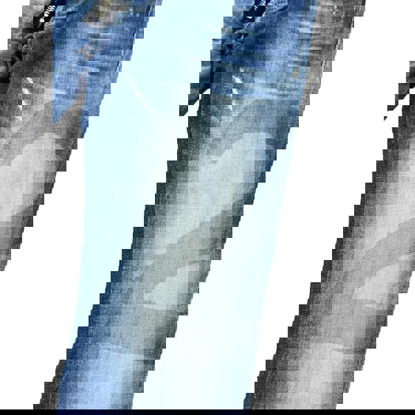 Dsquared Basic Wash Zip Detail Jeans   in  Blue