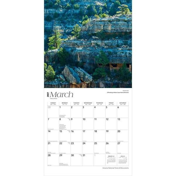 Arizona, National Parks & Monuments Calendar 2027, Wall Calendars, Month To View, Natural World, Gift