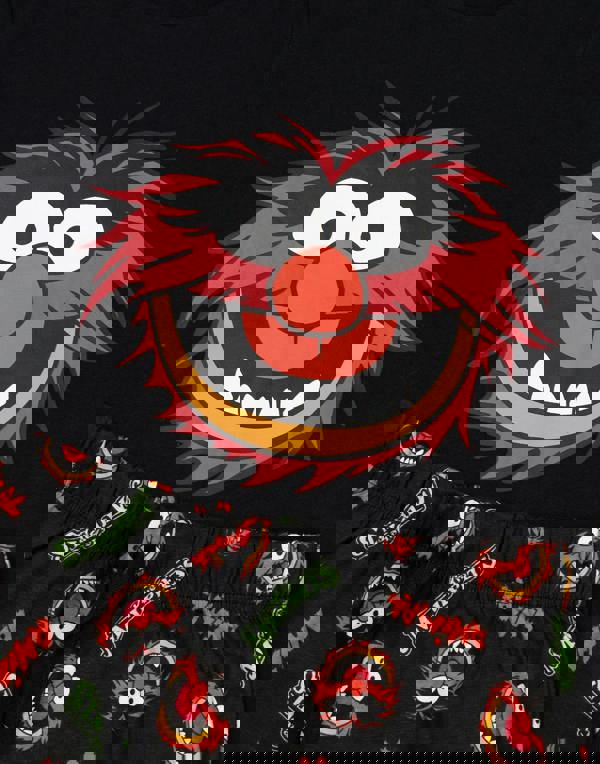 Disney Mens Black Muppets Short Sleeve Long Leg Pyjama Set