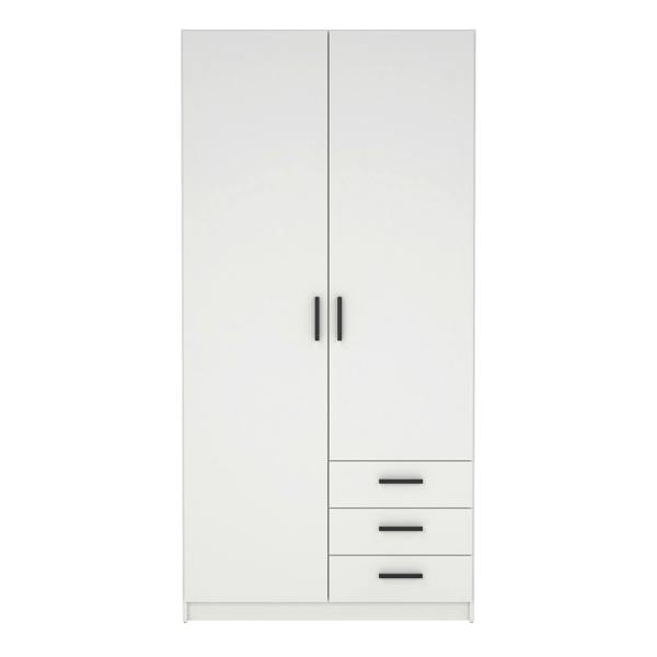 Furniture To Go Sprint Wardrobe with 2 Doors + 3 Drawers in White