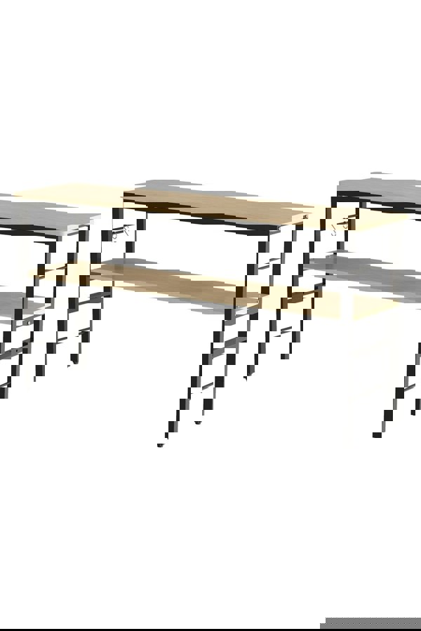 Living and Home 160 cm W x 40cm D x 80 cm H  2-Tier Microwave Stand Shelf Kitchen Organizer with Hooks Black