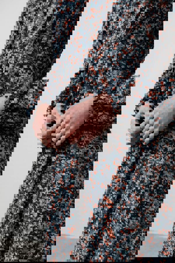 Lily & Me Celia Floral Print Midi Dress Red