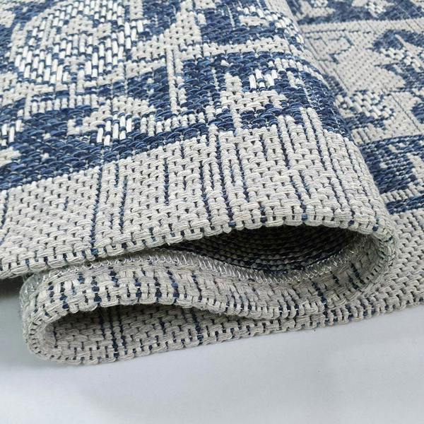 Cotton Rug Washable Grey Navy Blue Oriental Pattern Rug Runner Large Small Flat Weave Carpet Mat