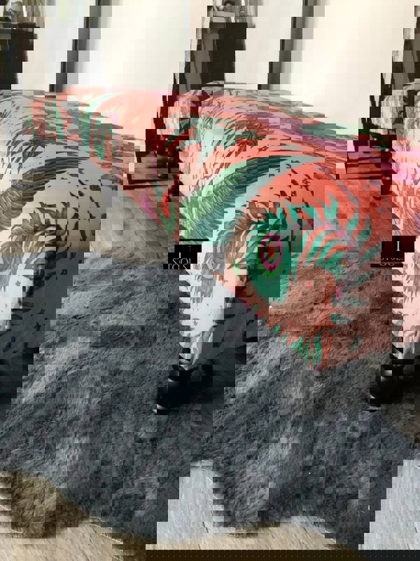 Made to measure available | contact us | Lynx Printed multicolour Fabric Footstool - ISTOOLS