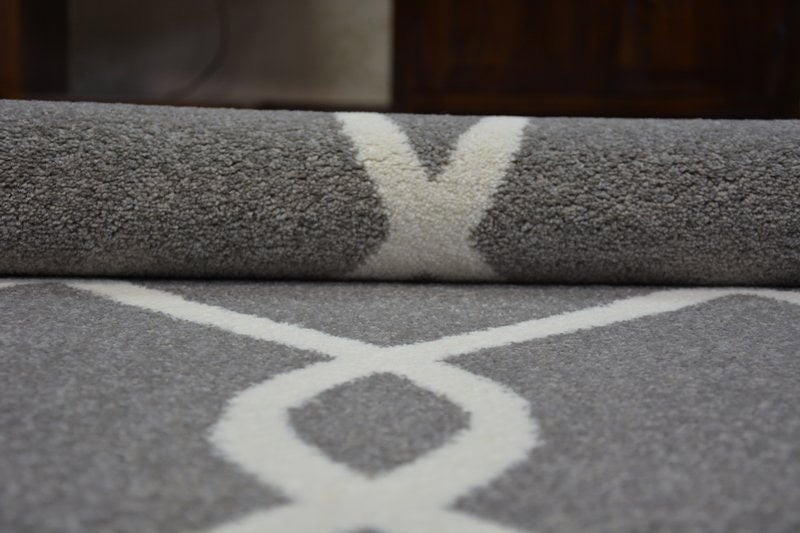 RugsX Sketch Rug - Grey & White Interlocking Ovals