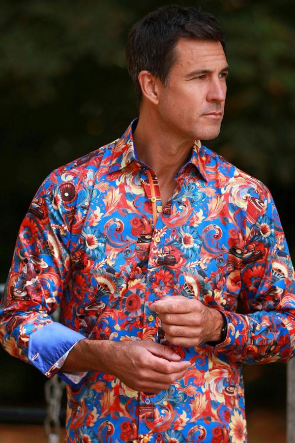 PSYCHEDELIC SYMPHONY PRINT SHIRT – Premium Men's Patterned Shirt by Claudio Lugli | Bold Design, Tailored Fit, Best Printed Shirts