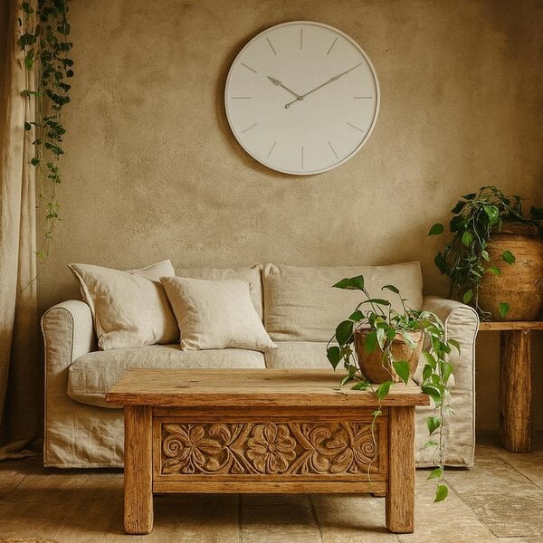 Wyld Haus Large Minimalist White Round Wall Clock