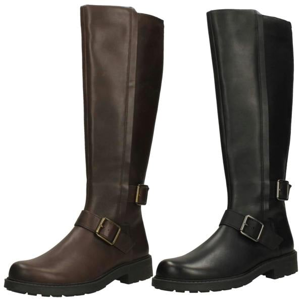 Clarks Ladies Clarks Buckle Detail Knee High Boots Orinoco2 Tall