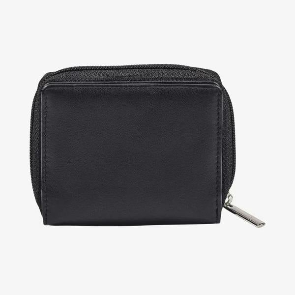 Real Leather ladies purse in black with zip around closure