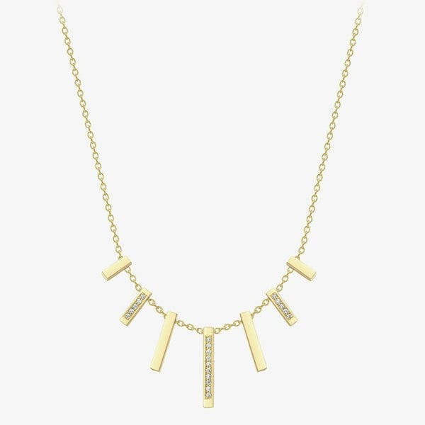 T. H. Baker 18ct Yellow Gold 0.08ct Diamond Barrel Cascade Necklace 111125148819