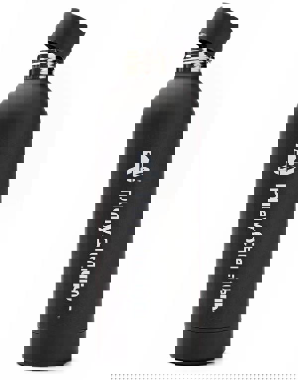 Vanilla Underground PlayStation Mens Black Basic Logo Print Stainless Steel Bottle (One Size)