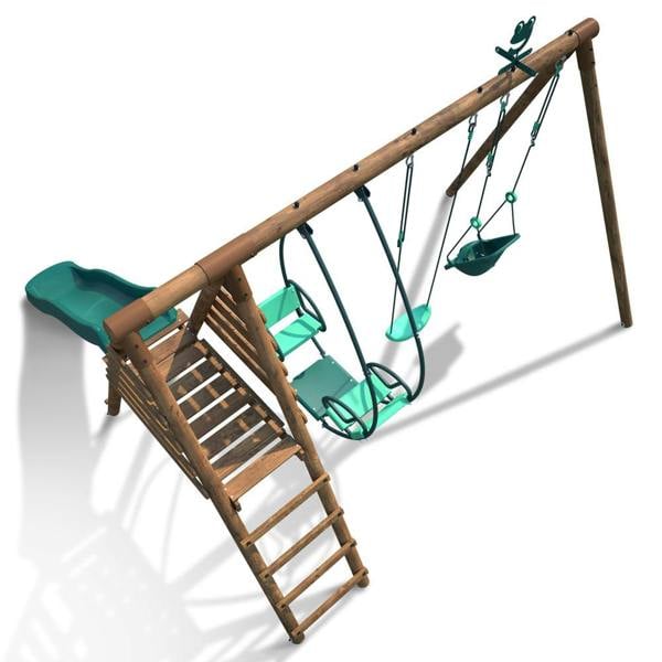 Soulet Colza Wooden Swing Set with Slide