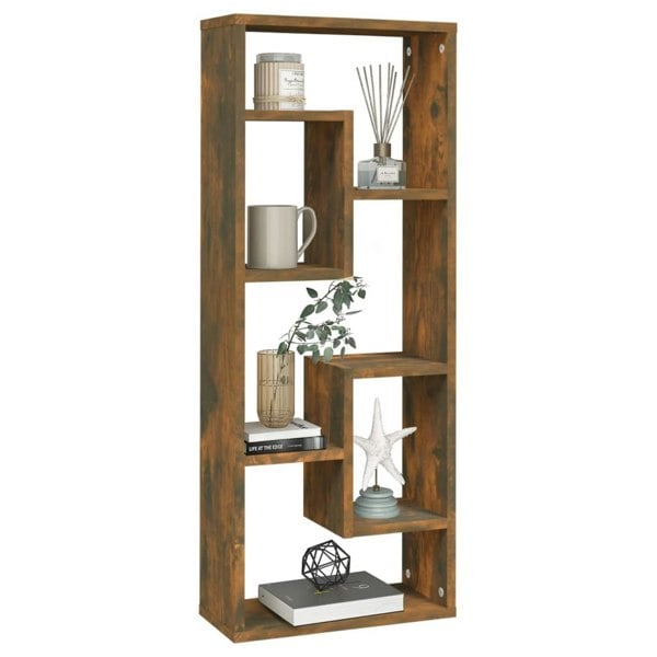 Berkfield Wall Shelf Smoked Oak 36x16x90 cm Engineered Wood