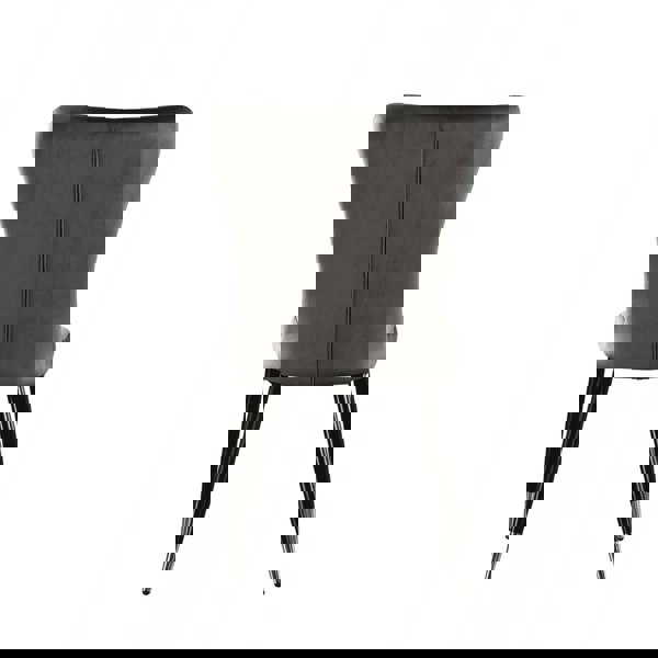 Life Interiors Single New York Modern Velvet Dining Chair - High Back Design with Black Metal Legs, Stylish & Comfortable Seating for Dining or Office