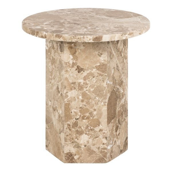 Furniture To Go Naxos Side Table in Brown Marble