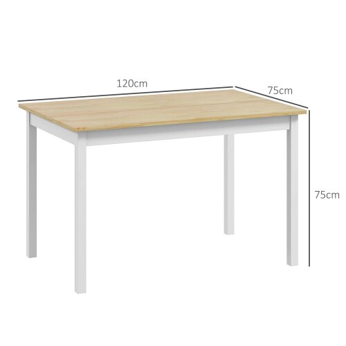 Wyld Haus Sasoroma Solid Wood Natural 4 Seater Farmhouse Style Dining Table