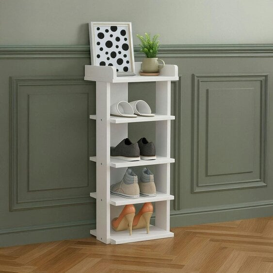 Neo White Multi-Layer Wooden Shoe Rack