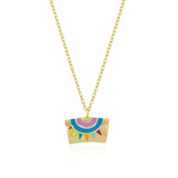 Spero London Enamel Mystic Sterling Silver Pendant Necklace