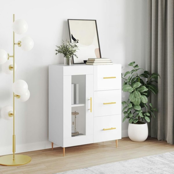 Berkfield Sideboard High Gloss White 69.5x34x90 cm Engineered Wood