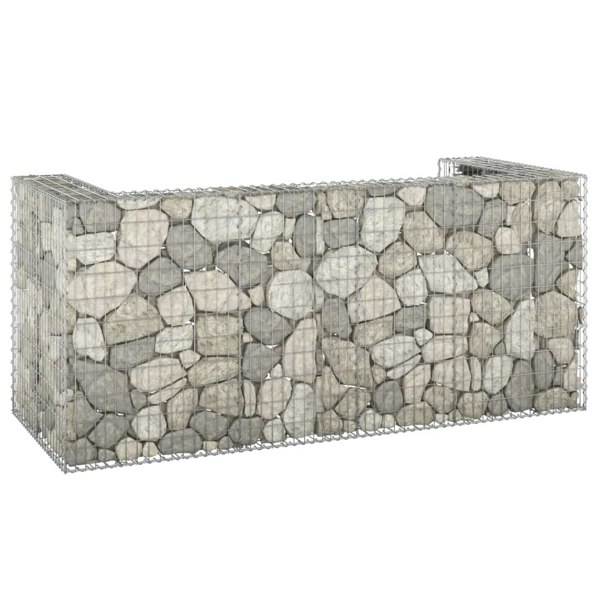 Berkfield Gabion Wall for Garbage Bins Galvanised Steel 254x100x110 cm