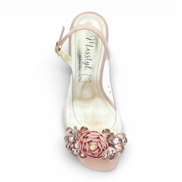 Laura Vita Mira 05 - Women’s Clear Rose Pink Slip-On Heel Sandals