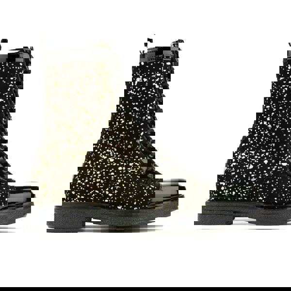 Embassy London Traveller - Black Gold - Women's leather higher ankle boot in gold and black