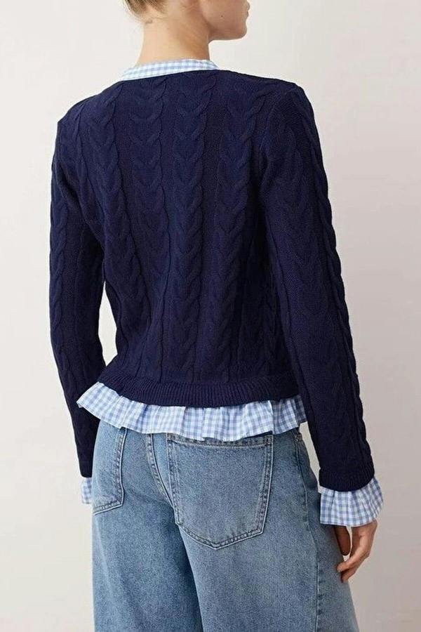 WOVCOR Garni Collar Detailed Knitwear Cardigan