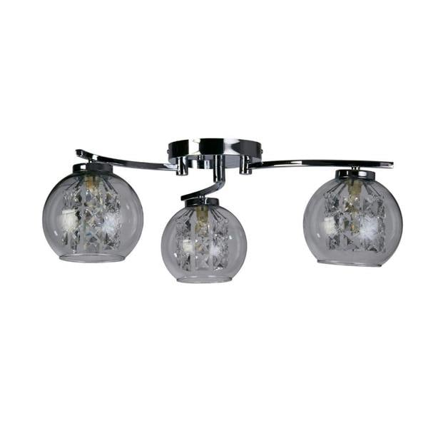 Pagazzi Lighting Plaza 3 Light Chrome & Glass Flush Ceiling Light