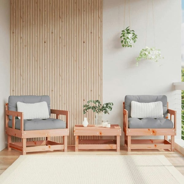 Berkfield Garden Chairs with Cushions 2 pcs Solid Wood Douglas