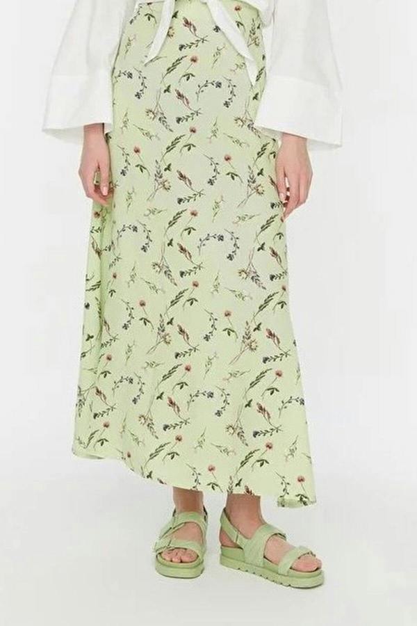 WOVCOR Patterned Bell-Shaped Skirt