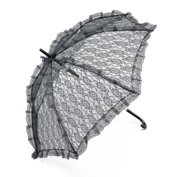 Bristol Novelty Lace Parasol - Black - 