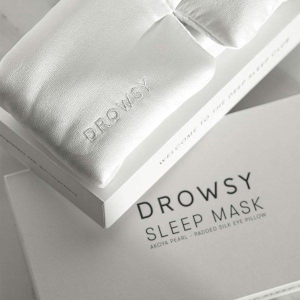 Drowsy Silk White Sleep Mask Pearl Collection Bridal Beauty 