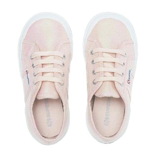 Superga Childrens/Kids 2750 Lamej Metallic Flat Shoes - Pink Ish Iridescent - 