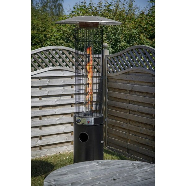 13kW Black Propane Gas Tower Patio Heater - Outdoor Garden Dining Radiator Pub - LoopsDirect