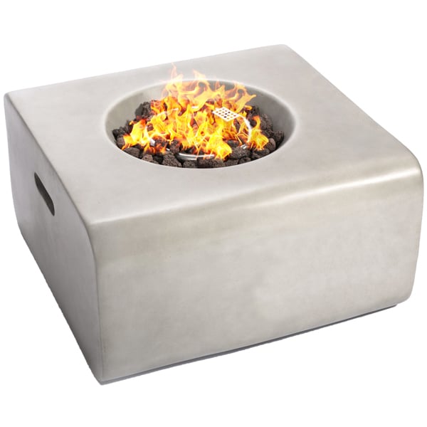 Homeology Fireology ADELPHI Light Grey Lavish Garden and Patio Gas Fire Pit with Eco-Stone Finish - Fully Assembled