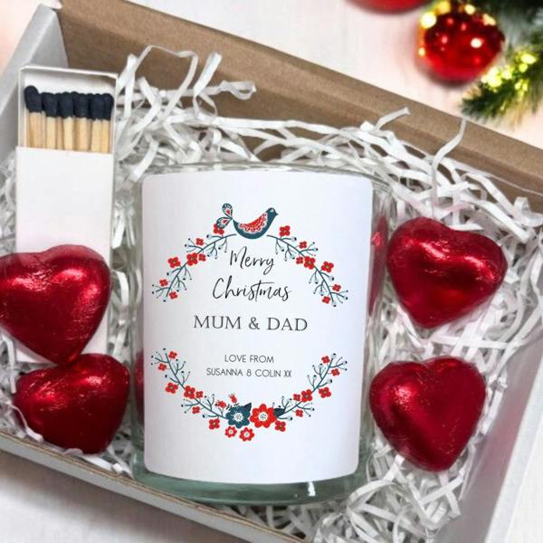 Aye Do Gifts Personalised Merry Christmas Candle Gift Set | Friends Family