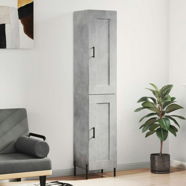 Berkfield Highboard Concrete Grey 34.5x34x180 cm Engineered Wood