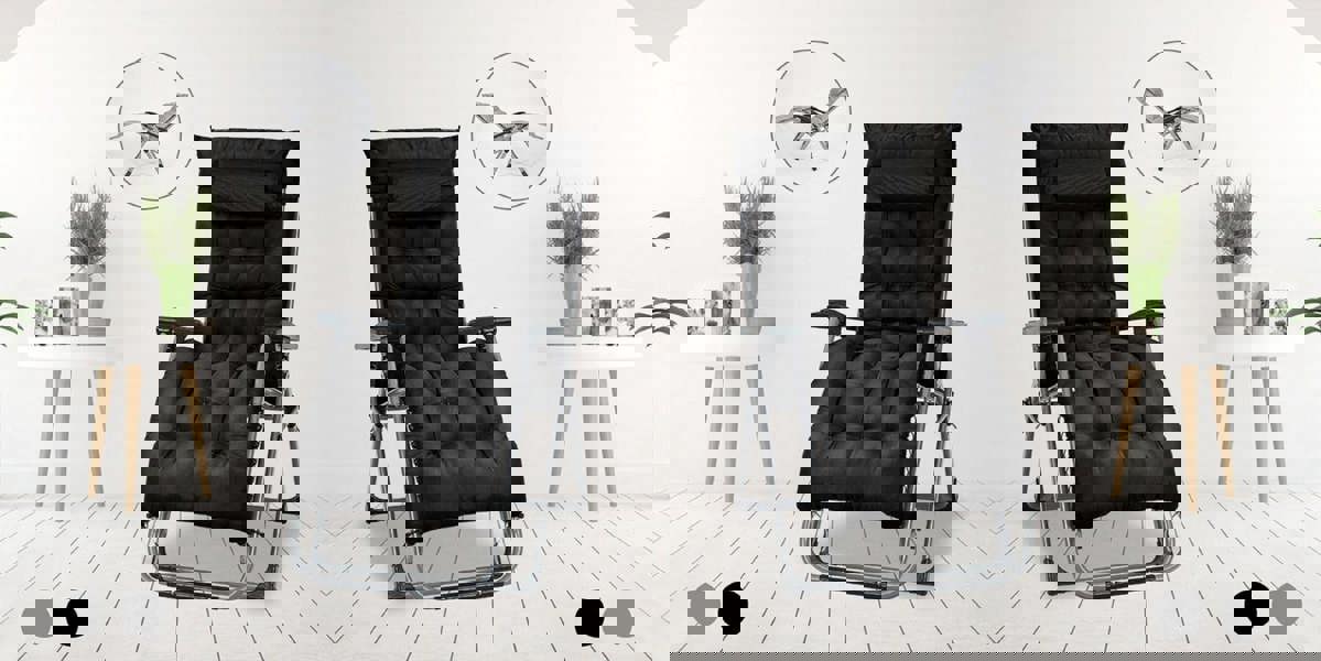 Smart Living Zero Gravity Chair with Cushion & Pillow - Black