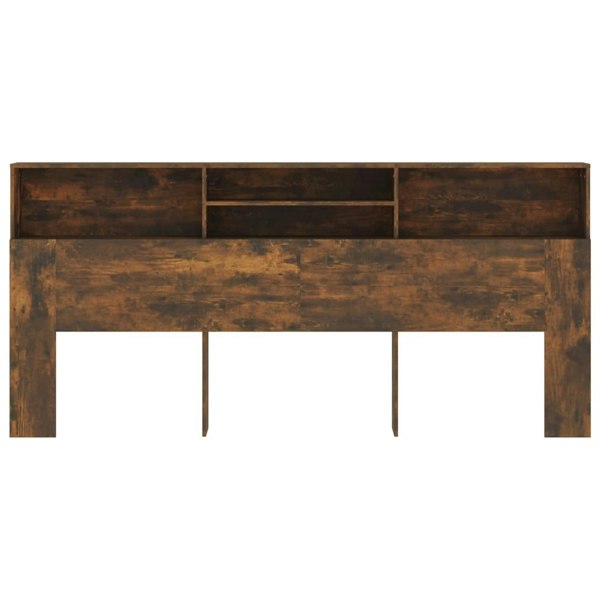Berkfield Headboard Cabinet Smoked Oak 220x19x103.5 cm
