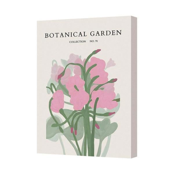 Benjamin Tate Design Botanical Garden Canvas Art Print Pink Flowers Home Decor Handmade In Britain