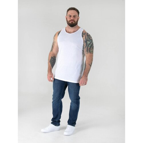 Duke Mens D555 Fabio Kingsize Tank Top - White - White - 100% Cotton