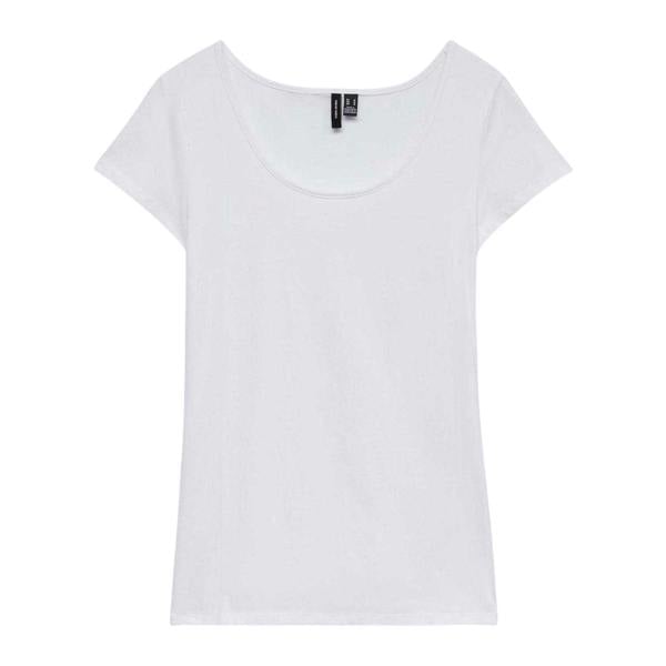 Vero Moda Womens/Ladies Plain Scoop Neck Regular T-Shirt - Bright White - 