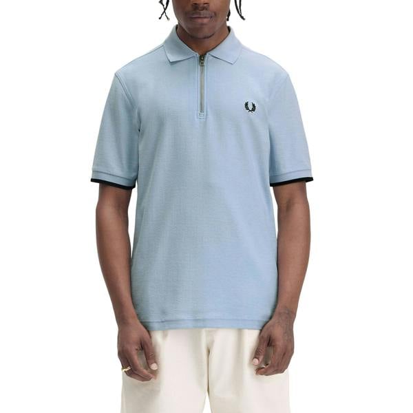 Fred Perry Crepe Pique Zip Neck Polo Shirt