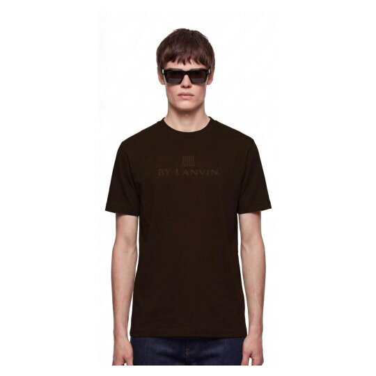 By Lanvin Central Logo Dark Brown T-Shirt