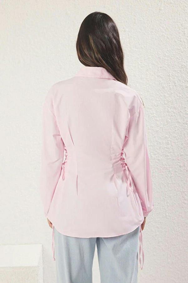 WOVCOR Woven Shirt with Waist Tie Detail