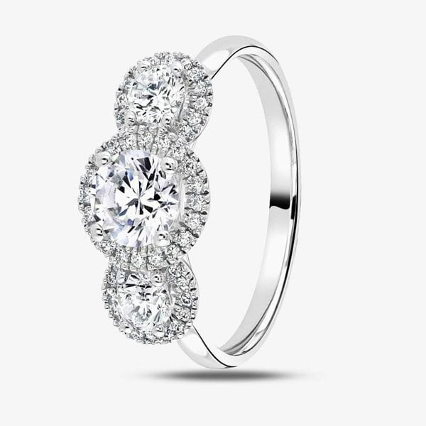 1888 Collection Platinum Brilliant Cut 1.03ct Triple Halo Diamond Ring R3-2042