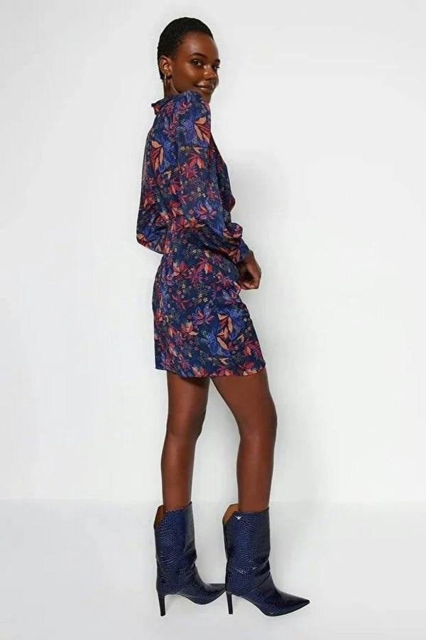 WOVCOR High-Neck Woven Dress