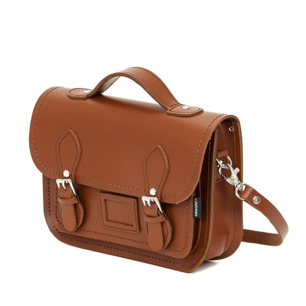 Chestnut Leather Midi Satchel - Midi Satchel - Zatchels