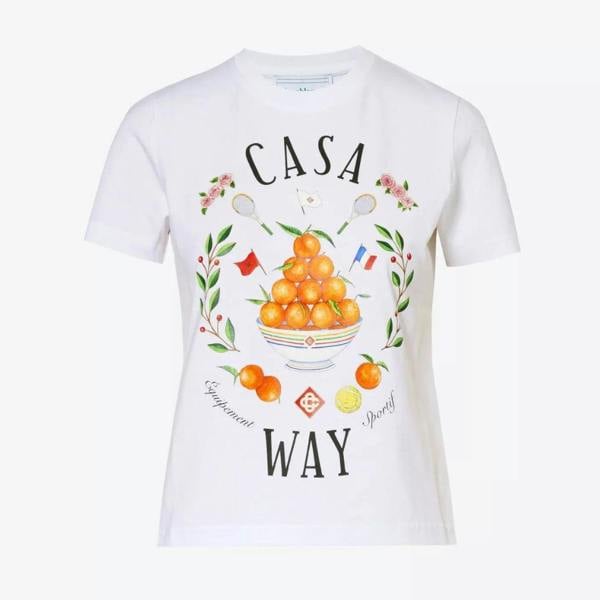 Casablanca Printed Casa Way White T-Shirts