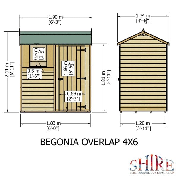 Shire Overlap 6x4 Reverse Apex Storage Shed - Best Shed
